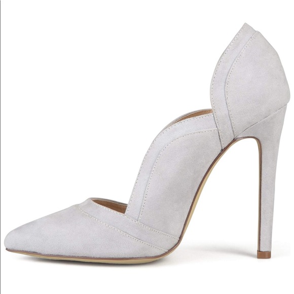 Desert Rider Ash GREY Scalloped Stiletto Heel Pump - Picture 11 of 13